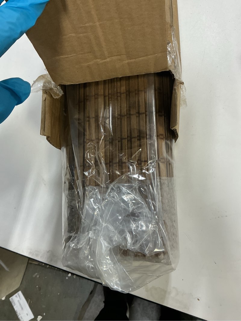 Condition photo showing Good Condition for LazBlinds Cordless Bamboo Roman Shades, Privacy Blinds for Interior Windows, Room Darkening Roll Up Bamboo Blinds for Home & Patio, 35" W x 64" H, Highfield Teak Pricacy - Highfield Teak 35" W x 64" H