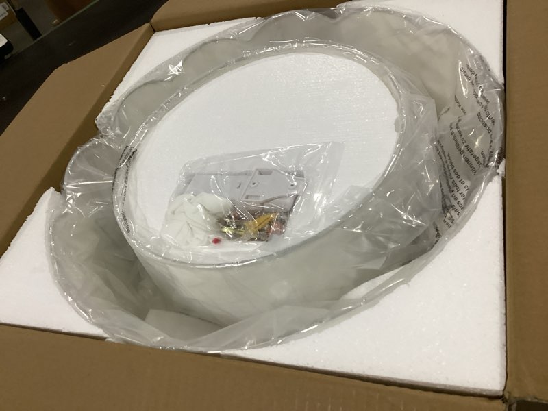 Condition photo showing New/Like New for ceiling fan with light, 20" flush mount boho ceiling fans with lights remote control, low profile drum fabric with 6 speeds for bedroom,nursery,living room
