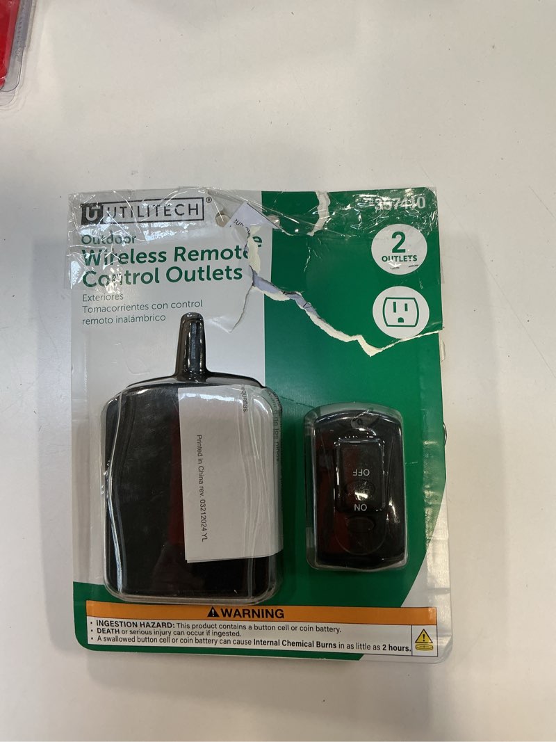 Condition photo showing As Is for Utilitech 13-amp Black Wireless Remote Control Light Switch by Utilitech