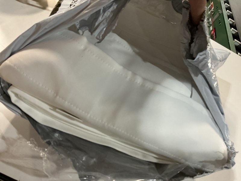 Condition photo showing Good Condition for turquoize white curtains 96 inch long room darkening curtains for living room thermal insulated back tab rod pocket window treatment panels drapes for bedroom, 52" w x 96" l, pure white pure white 52"w x 96"l (pack of 2)