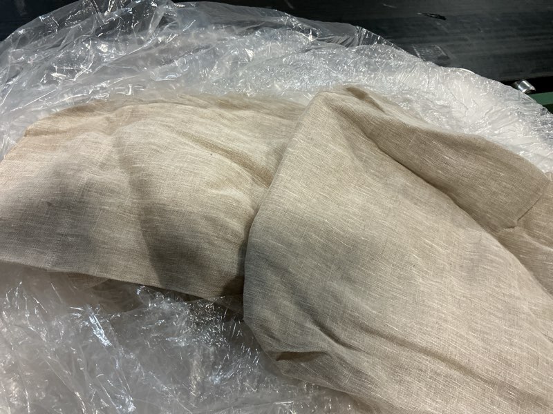 Condition photo showing Good Condition for european linen sheer curtain set 2  48x84, flax
