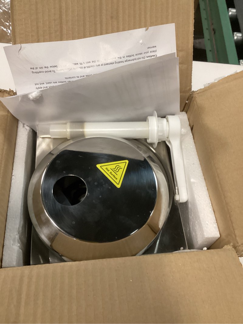 Condition photo showing Good Condition for Nacho Cheese Dispenser with 2 Pcs Pump, 2.64 Qt Stainless Steel Hot Fudge Sauce Warmer with 6-Level Temperature Control, Nacho Cheese Machine for Chocolate, Caramel, Back to School Party Supply