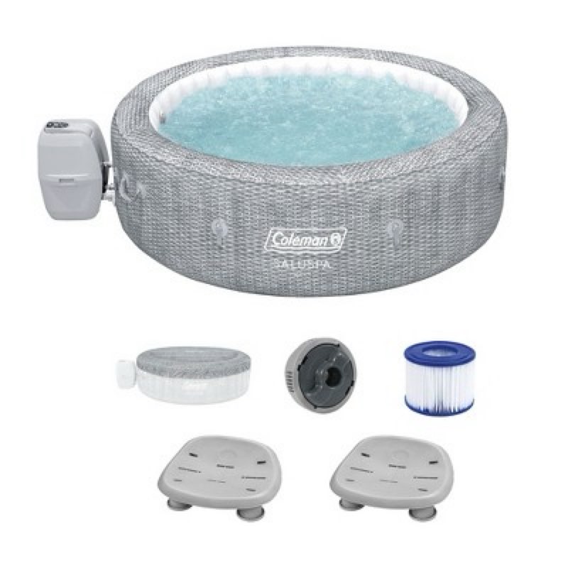 Coleman SaluSpa Sicily AirJet Inflatable Hot Tub with 180 Soothing Jets, Gray