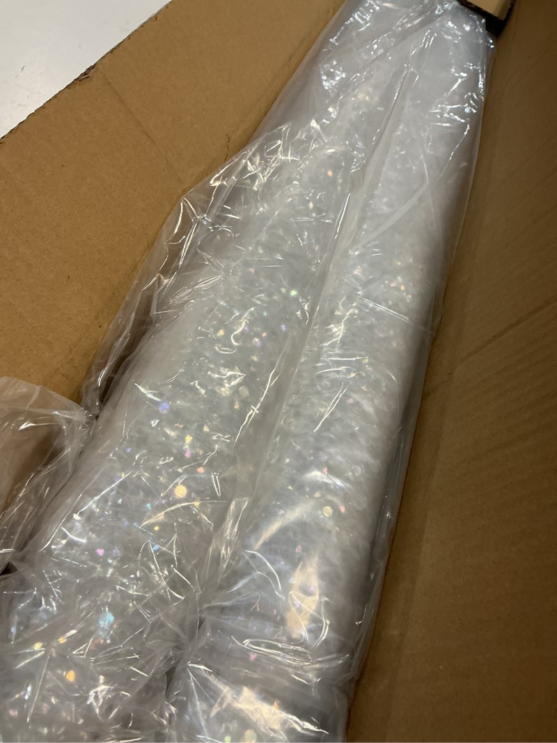 Condition photo showing Good Condition for Boshen 2Panels Crystal Beaded Curtain 3FTx6.5FT Door Beads Clear Acrylic Beads Hanging Room Divider 45 Strands Crystal Iridescent Diamond Cut Curtain Doorway Curtain for Party Decor Crystal Iridescent-45 Strands (2pack)