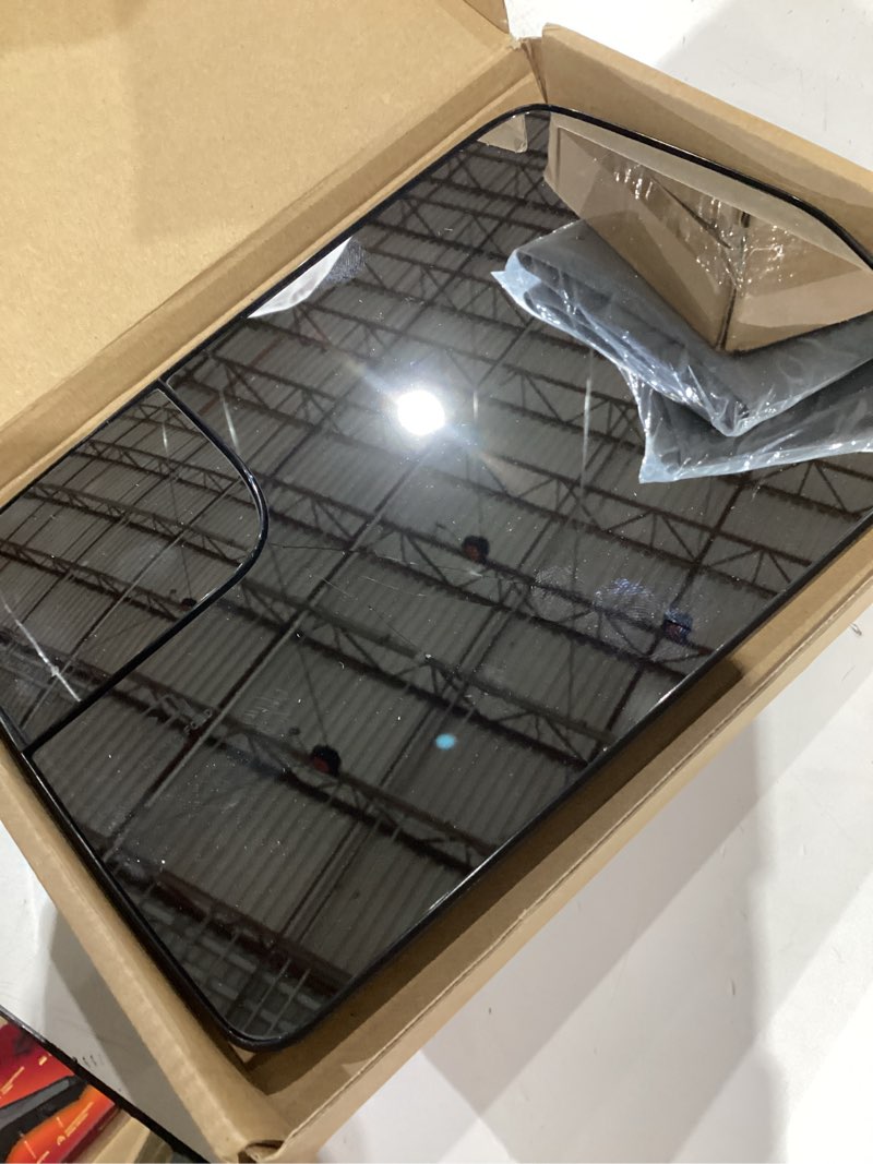 Condition photo showing As Is for driver left side power heated mirror glass for ford f-150 2011 2012 2013 2014 - oem replacement for bl3z-17k707-e driver side (left)