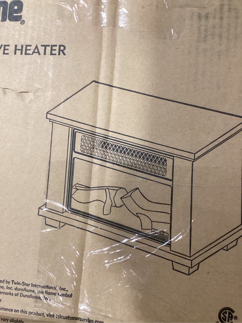 Condition photo showing Good Condition for duraflame Freestanding Electric Fireplace Stove Heater with 3D Flame Effect for 1,000 Sq. Ft. Room, Black