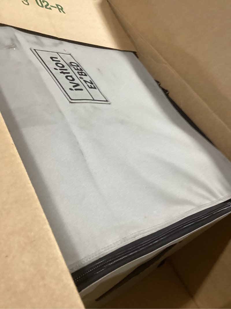 Condition photo showing Good Condition for ivation ez®-bed (full) inflatable air mattress with frame & built-in pump - 3 min self inflate/deflate - raised blow up bed with legs, auto shut off, premium coil design, wheeled portable case