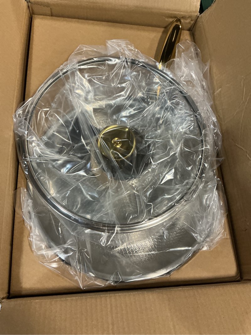 Condition photo showing New/Like New for titanium pans for cooking | 12 inch pure tagine titanium skillet with lid | hammered chef-grade design | pfas/pfoa/ptfe-free | induction & oven-safe, dishwasher safe ø12in+lid