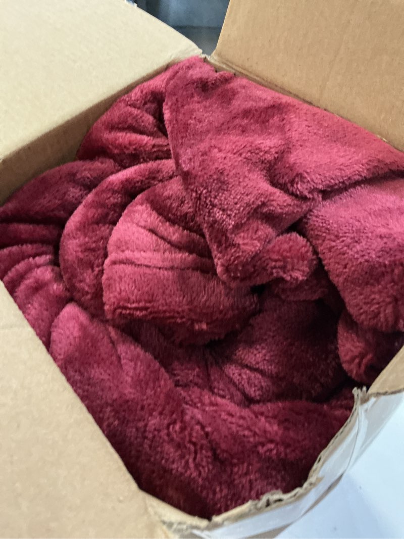 Condition photo showing Good Condition for bedsure gentlesoft fleece blankets queen size red burgundy - bed blanket soft lightweight plush fuzzy cozy luxury microfiber, 90x90 inches burgundy red queen (90" x 90")