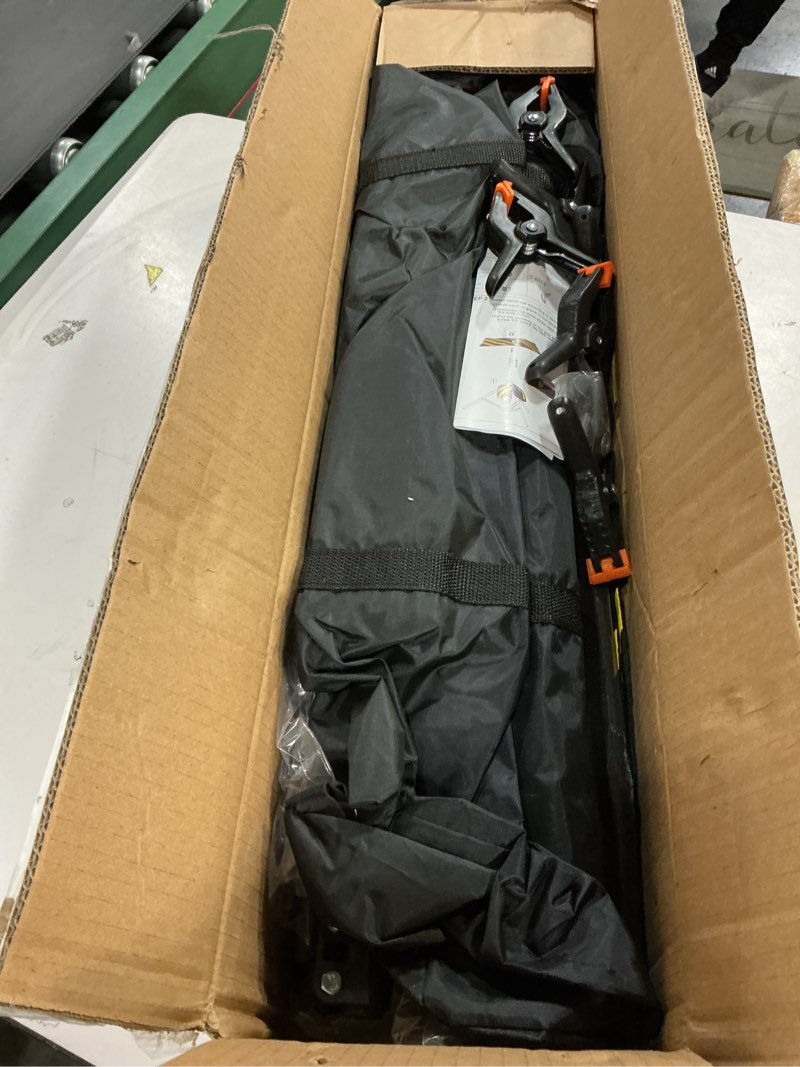 Condition photo showing Good Condition for Backdrop Stand 10 x 7.5 FT for Photography Studio, Adjustable Photo Backdrop Stand Kit for Parties, Background Stand with Sandbags, Spring Clamps, Carrying Bag 10x7.5 FT