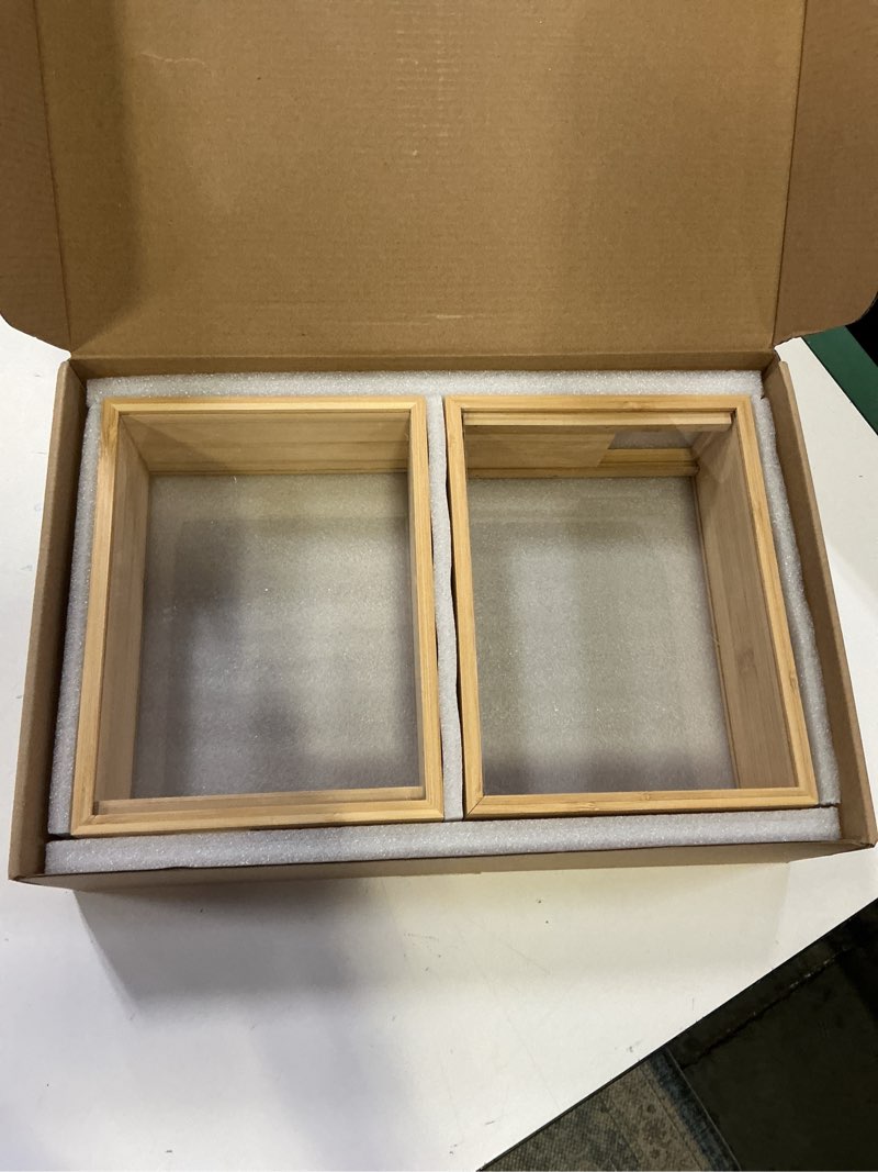 Condition photo showing Good Condition for Food Dispenser 2L,2 Pack Easy-to-Clean Bamboo Food Storage Containers Featuring a Removable PVC Door Panel?Cereal Cispensers For Serving Tea,Coffee,Sugar,Candy,Pasta,Spice