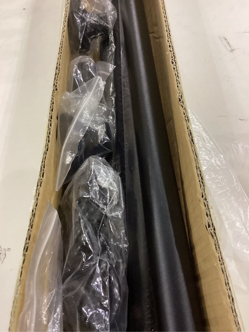 Condition photo showing New/Like New for Extra Long Tension Curtain Rod 51-148 In, Heavy Duty Outdoor Curtain Rod for Patio, Shower Curtain Rod No Drilling for Bathroom Window,Adjustable Spring Curtain Pole for Closet Never Rust Black 51-148 Inches Black