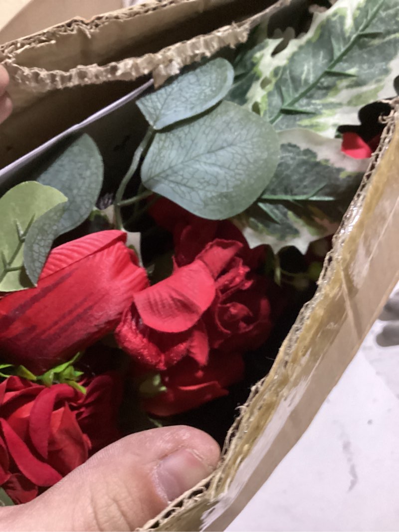 Condition photo showing Good Condition for artificial cemetery wreaths with stand decorations for grave, 24 inch memorial flowers of hydrangea tulip rose wreath for gravesite wreaths,30 inch high easel