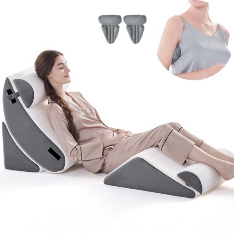 Wedge Pillow Set for After Surgery, 5 PCS Bed Wedge Pillow for Sleeping, Memory Foam Orthopedic Back