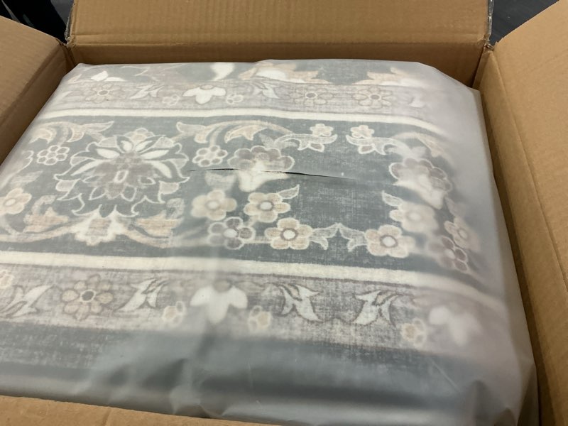 Condition photo showing New/Like New for washable living room area rug: 8x10 oriental stain resistant rugs for living room medallion non-slip carpet for dining room soft distresses floor mat for bedroom home office (8x10 black) 8' x 10' (rectangular) black