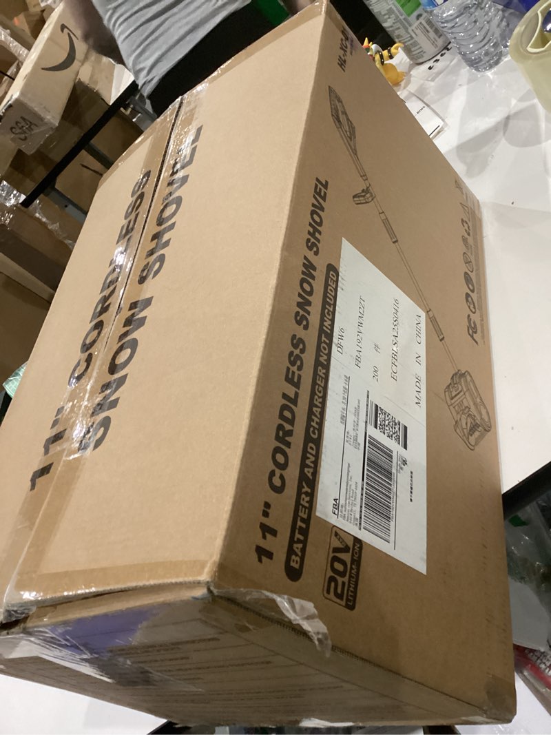 Condition photo showing As Is for Cordless Snow Shovel Compatible with DeWalt 20V MAX Battery (Tool Only), 11" Lightweight Electric Snow Blower with 20FT Max Throw & Adjustable Handle, Snow Thrower for Driveway, Deck, Patio & Steps Black+Yellow