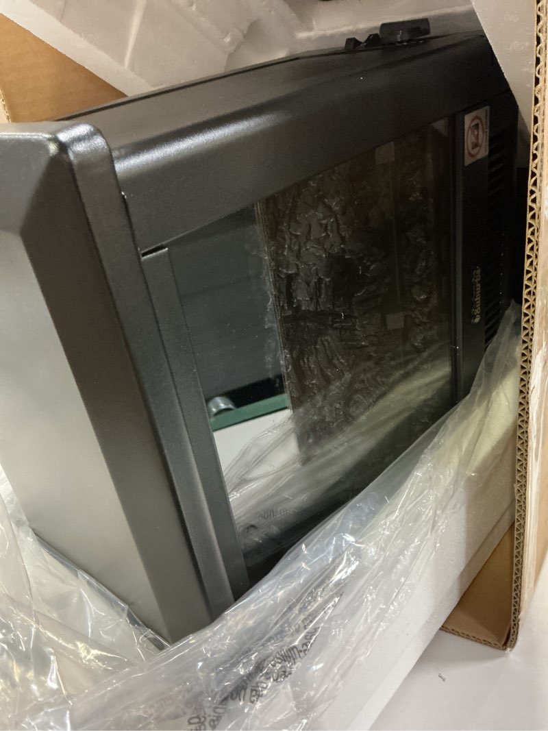 Condition photo showing Good Condition for TURBRO Suburbs 20 in. Electric Fireplace Infrared Heater with Crackling Sound, Freestanding Fireplace Stove with Realistic Flame Effect, CSA Certified, Overheating Protection, Easy to Assemble, 1400W Black 20"