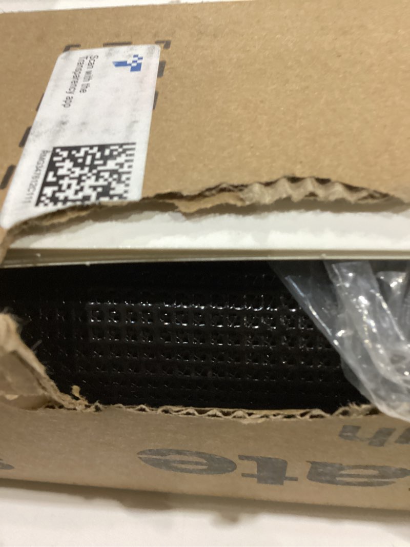 Condition photo showing As Is for 76" retractable baby gates extra wide, mesh long dog gate for wide openings, indoor outdoor stair gate for doorways hallways deck porch, child pet safety essentials for home, black black 34" tall x 76" wide
