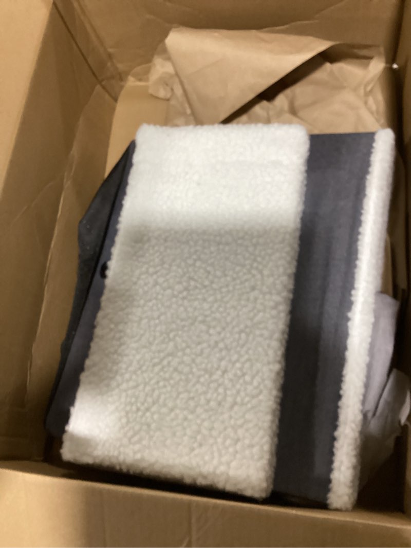 Condition photo showing As Is for petizer Cat Bed for Indoor Cats, Large Covered Cat House with Scratch Pad, Foldable Cat Cave Bed & Hideaway Cube with Reversible Cushions, Cute Cat Condo for Multi Small Pet Kitten (Dark Grey) Dark Grey Normal Wide