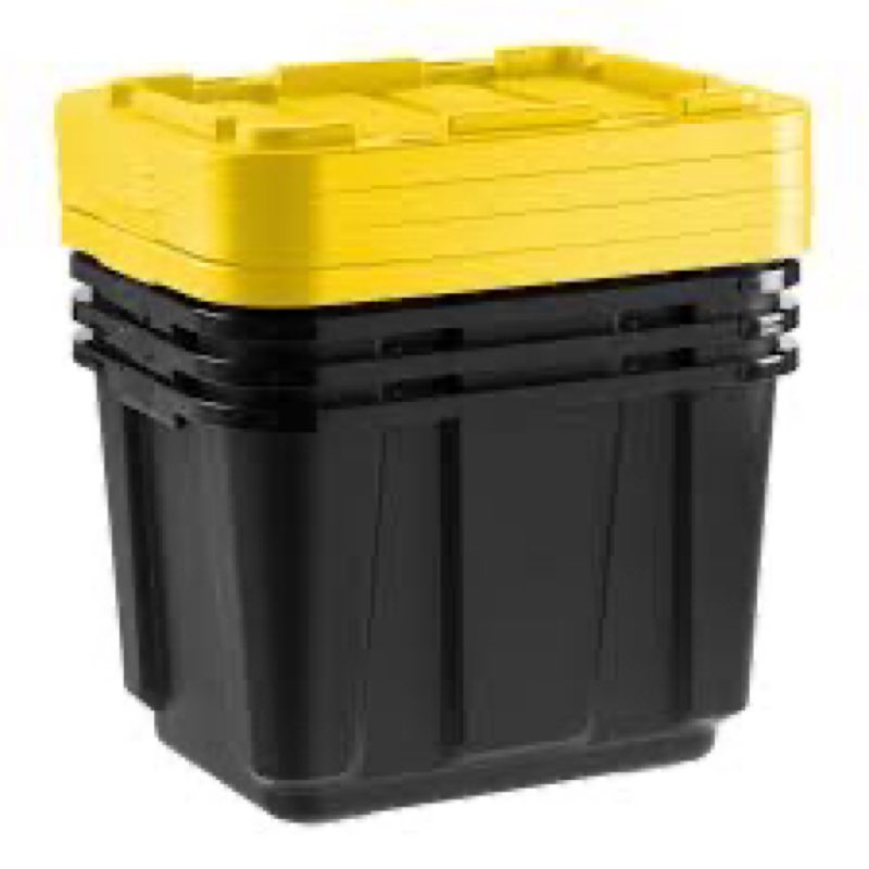 iris usa 27 gallon heavy duty truck bed toolbox storage tote bins with lids, 4 pack - made in usa, t