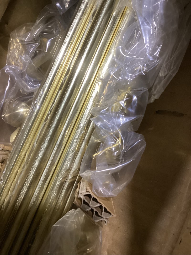 Condition photo showing Good Condition for wesiti 13 pack stair runner rods set for carpet runners stair covers rods metal fup to 28/32/36 inches width vintage home staircase with spherical finial and brackets(golden,28 inches) golden 28 inches