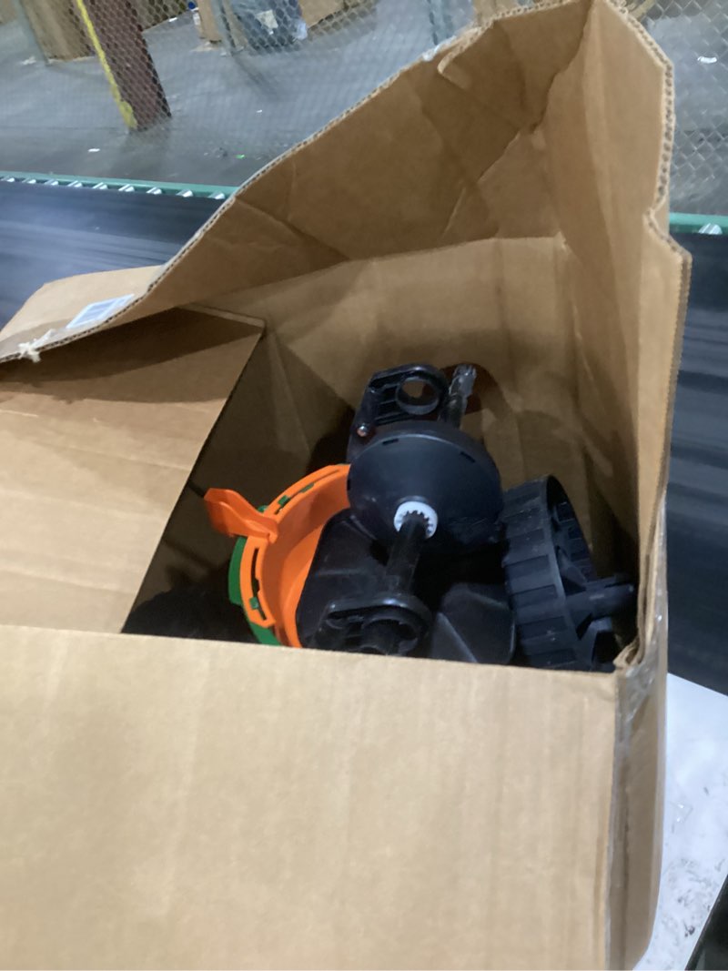 Condition photo showing As Is for amazon basics fertilizer spreader for lawn, 33 pounds, 0.53 cubic feet, all season, 1-pack