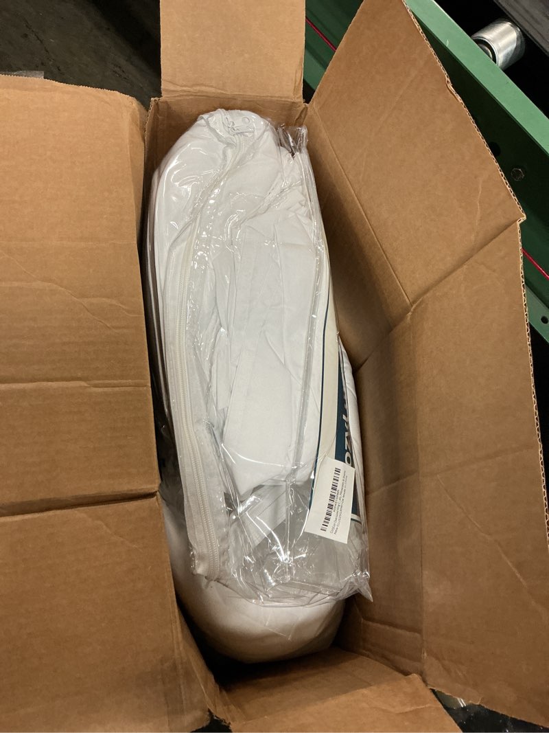 Condition photo showing Good Condition for CozyLux Oversized King Comforter Set White Seersucker 7 Pieces 120x98 Bed in a Bag Comforter Set with Sheets, Luxury Soft Bedding Sets with Down Alternative Comforter, Sheets, Pillowcases & Shams White Oversized King