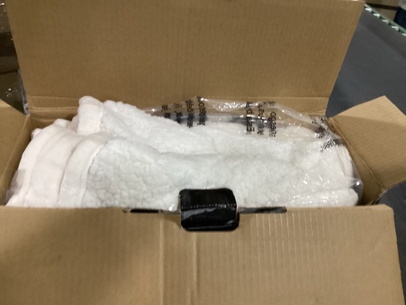 Condition photo showing As Is for Beautyrest Heated Blanket, Electric Blanket, Soft, Warm, Reversible Plush - Sherpa Heating Blanket with 20 Heat Settings, 1-10 hrs Timer Auto Shut Off, Machine Washable, Full (84 inx80 in), Ivory Ivory Full (84 in x 80 in)