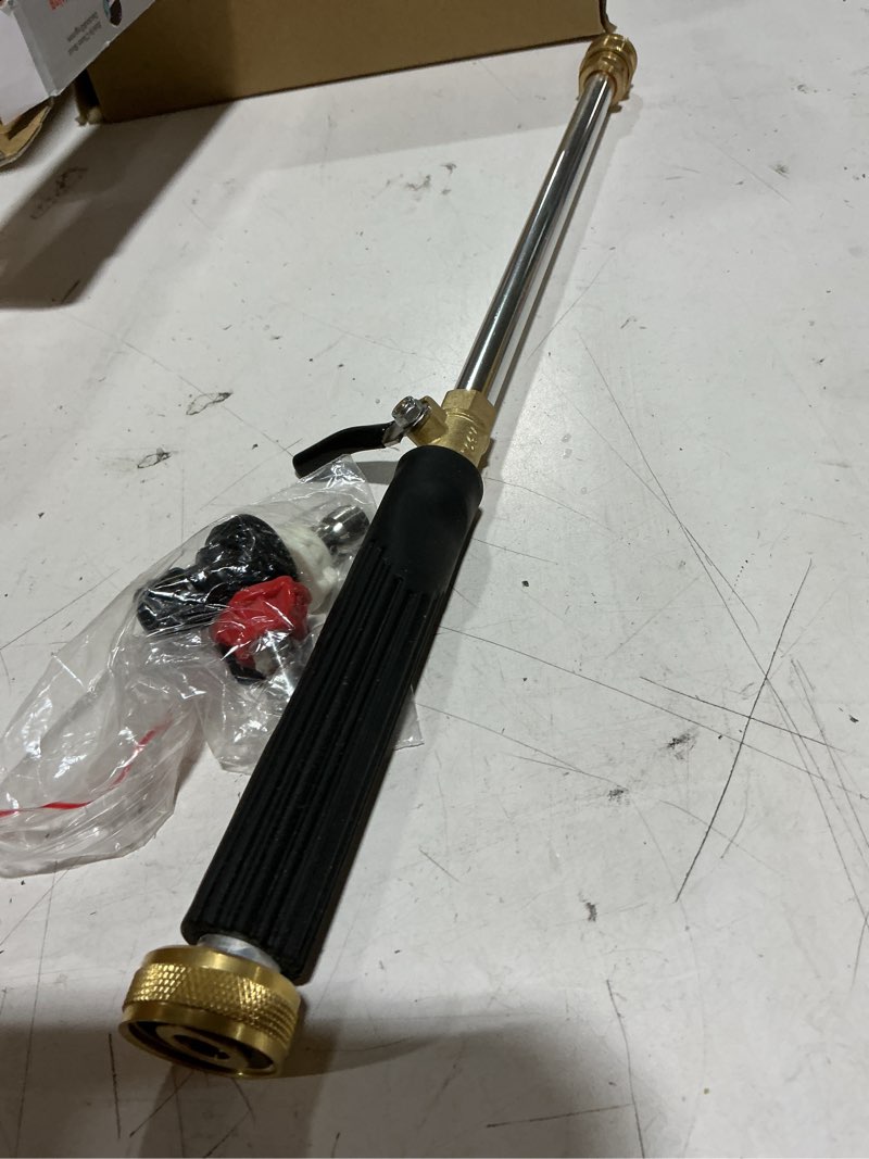 Condition photo showing Good Condition for 2026 upgraded jet nozzle power washer for garden hose, includes 2 high-pressure nozzles and quick connectors | hydro jet high pressure washer tools black 18.0 inches
