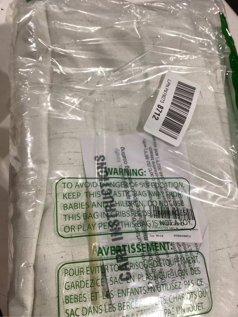 Condition photo showing As Is for H.VERSAILTEX 100% Blackout Curtains Ivory, Linen Blackout Curtains 96 inch Curtains 2 Panel Set, Elegant Curtain for Bedroom Grommet Drapes Window Curtains Living Room Drapes Ivory 52"W x 96"L (Pack of 2)