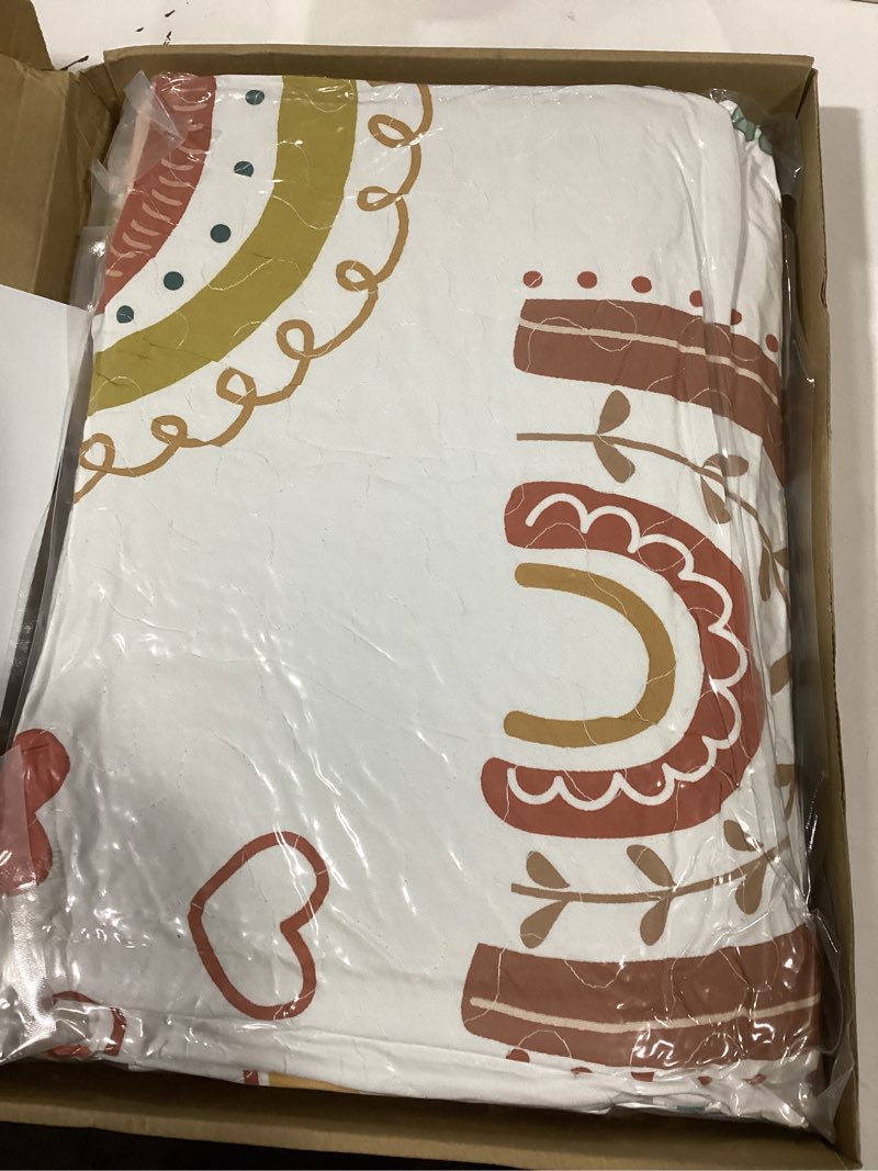 Condition photo showing New/Like New for Boho Rainbow 50x50 Play Mat for Playpen, Washable Portable Baby Floor Playmat, Non Slip Foldabe Infant Crawling Mats, Tummy Time Mat Pad for Toddlers Baby Play Pen Mats for Home Or Travel