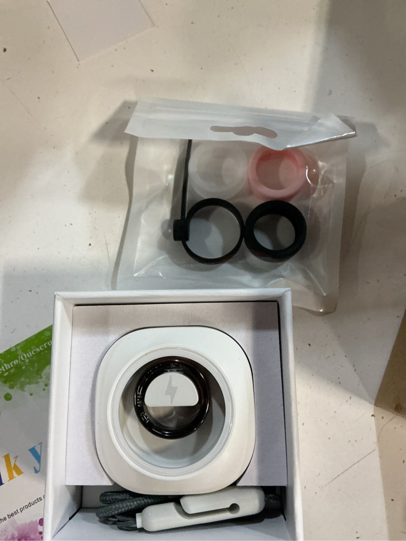 Condition photo showing New/Like New for smart ring for women & men, health tracker ring with heart rate, blood oxygen,blood pressure, ip68 waterproof fitness ring, sleep tracker for iphone and android, no app fee (black, 7#) black 7#
