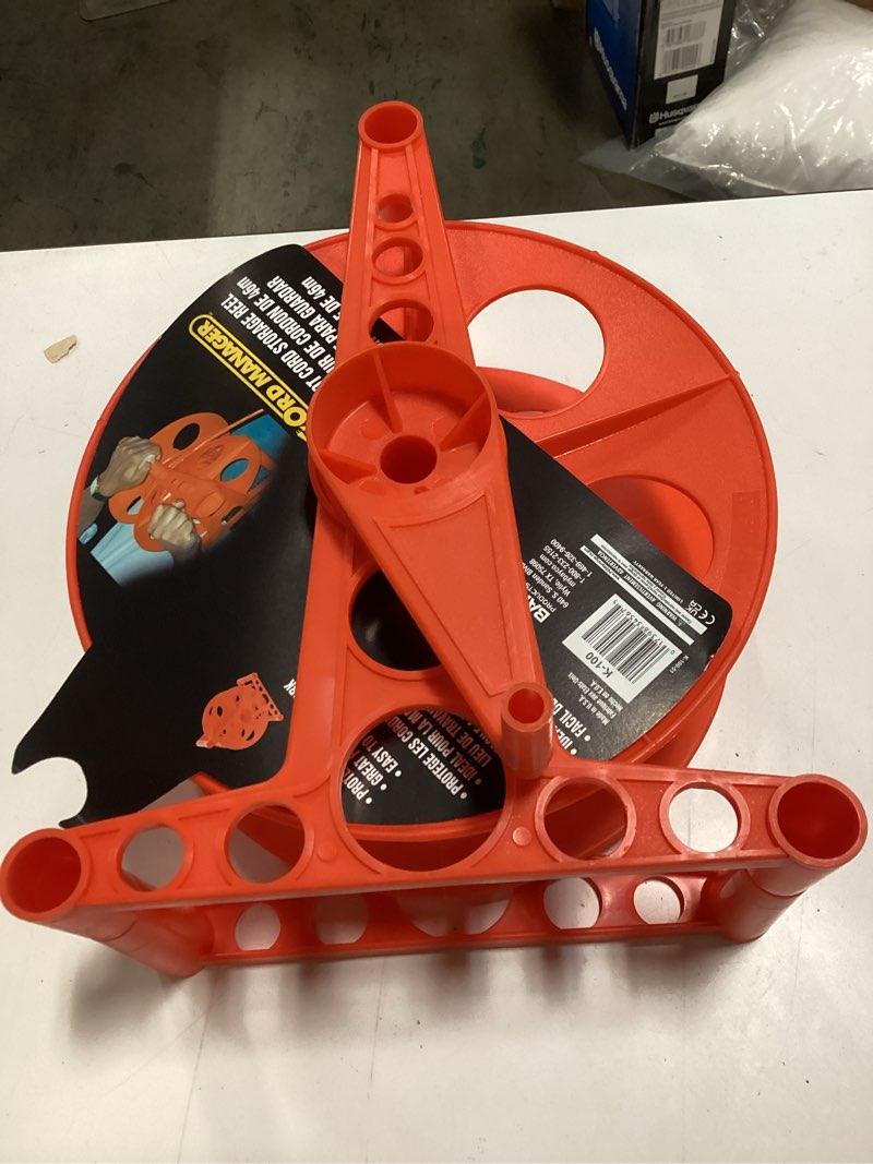 Condition photo showing New/Like New for bayco k100 plastic black 1 outlet  150ft cord storage reel cord reel