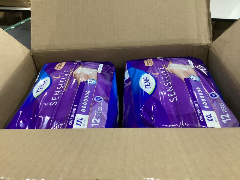 Condition photo showing New/Like New for tena sensitive care incontinence underwear for women - overnight absorbency - xxl - 48ct