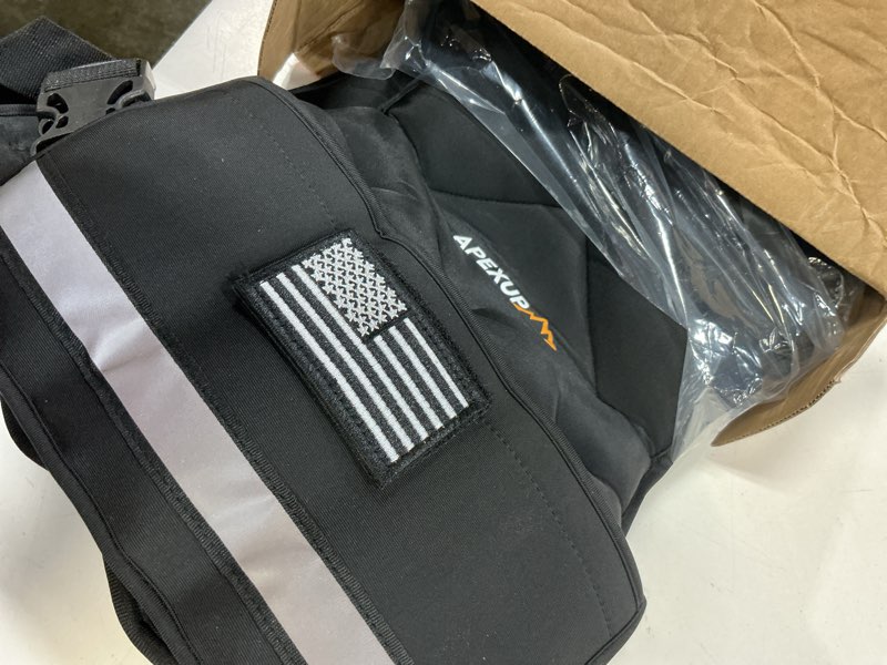 Condition photo showing Good Condition for apexup adjustable weighted vest, 4-10lb/12-18lb/20-32lb vest with 6 ironsand weights and large pocket, weight vest for men women strength training, running, walking 12-18lbs black