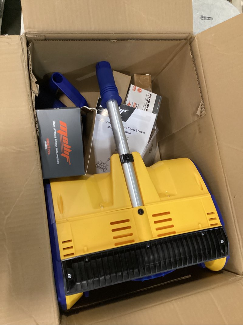 Condition photo showing Good Condition for mellif cordless snow shovel, 12-inch brushless snow blower compatible with dewalt 20v max battery, includes 4.0ah battery & charger kit, lightweight with adjustable chute (yellow & blue)