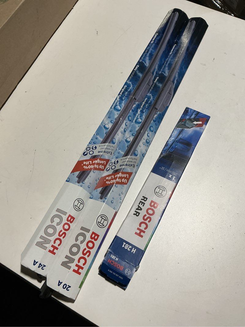 Condition photo showing As Is for BOSCH 24A20A ICON Beam Wiper Blades - Driver and Passenger Side - Set of 2 Blades (24A & 20A) Front (24A & 20A) ICON Combo Pack (Front)