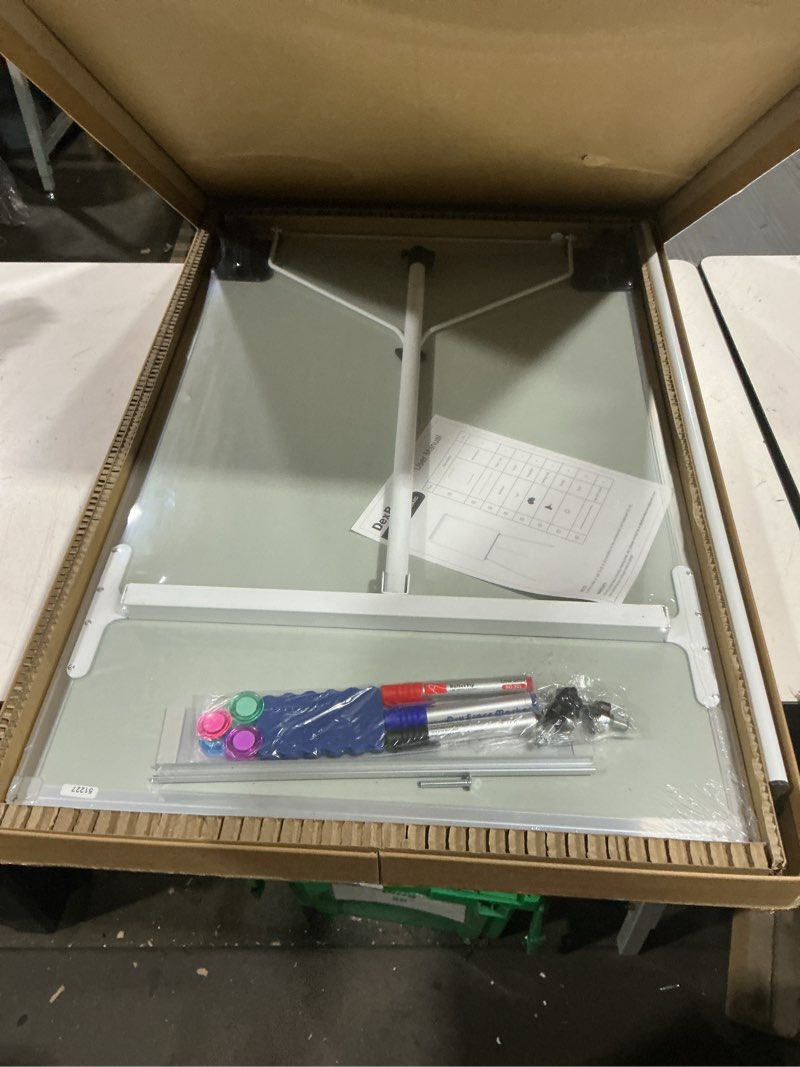 Condition photo showing Good Condition for whiteboard easel 36" x 24" height adjustable, magnetic dry erase board with tripod stand, portable presentation easel includes flip chart paper pad (25 sheets), magnets & eraser 24"w x 36"h white