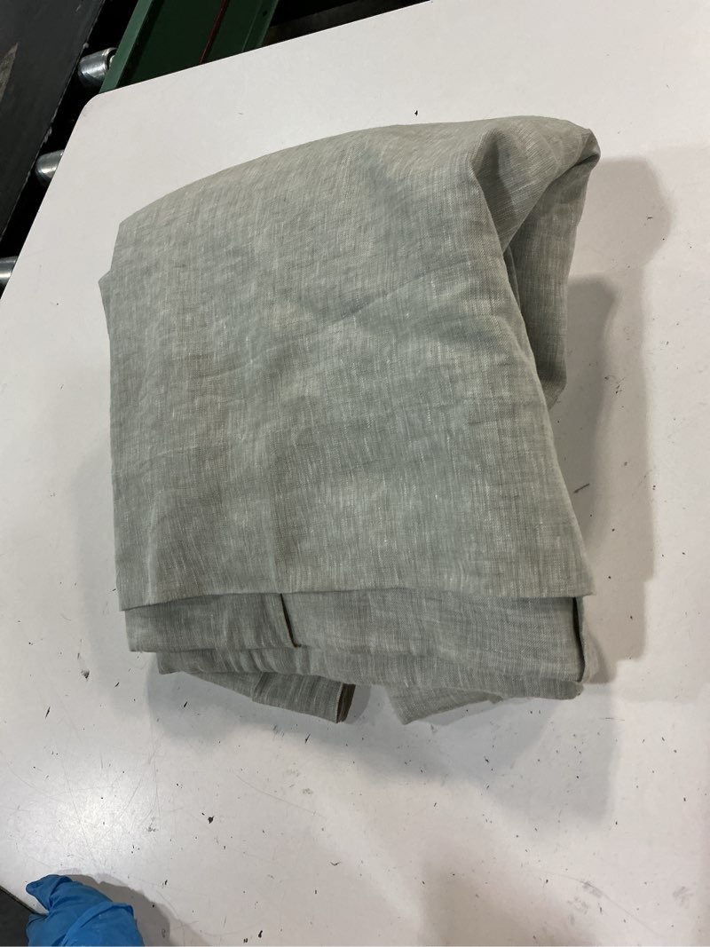 Condition photo showing As Is for (only 1 panel)european linen room darkening curtain - single panel, 48x84, sage