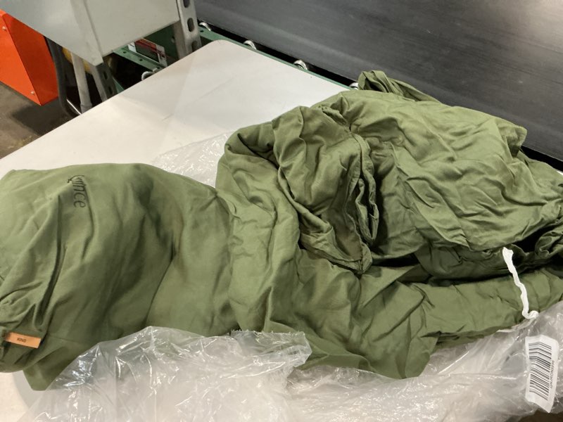 Condition photo showing As Is for bamboo deluxe bedding bundle, king, olive
