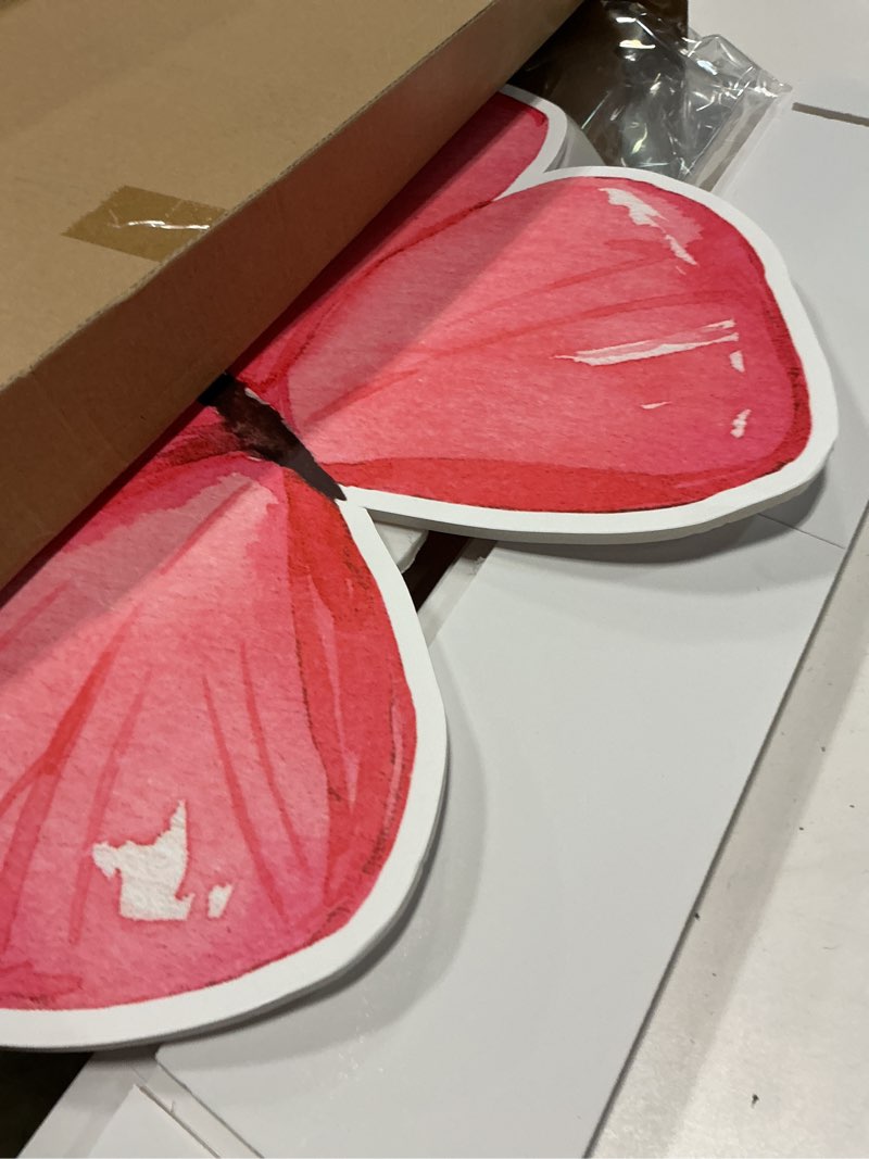 Condition photo showing Good Condition for honoson 4 pcs large 20" x 30" fairy butterfly cardboard cutouts backdrop, standing butterfly props decoration for spring garden lawn yard party signs baby shower wedding birthday decor supplies