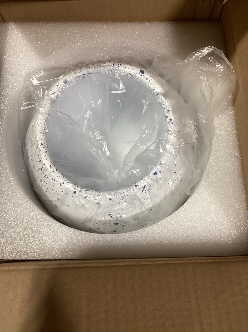 Condition photo showing Good Condition for Ceramic Dog Bowls, No Spill Pet Bowl White w/Blue Speckles, Food & Water Bowls for Large Dogs with Long Ears Cocker Spaniel Beagle Bassett Hound