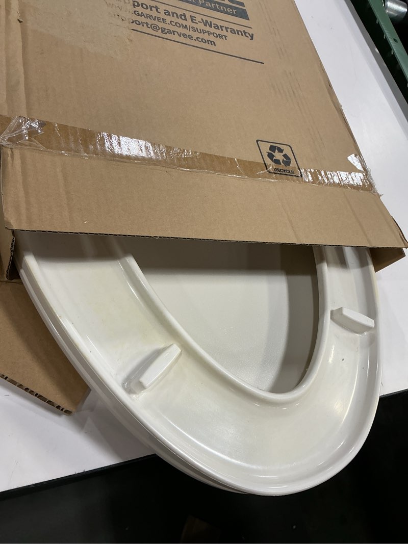Condition photo showing As Is for Toilet Seat Cover Elongated – Durable PP Toilet Seat with Slow Close Hinges, Easy Clean White Replac
