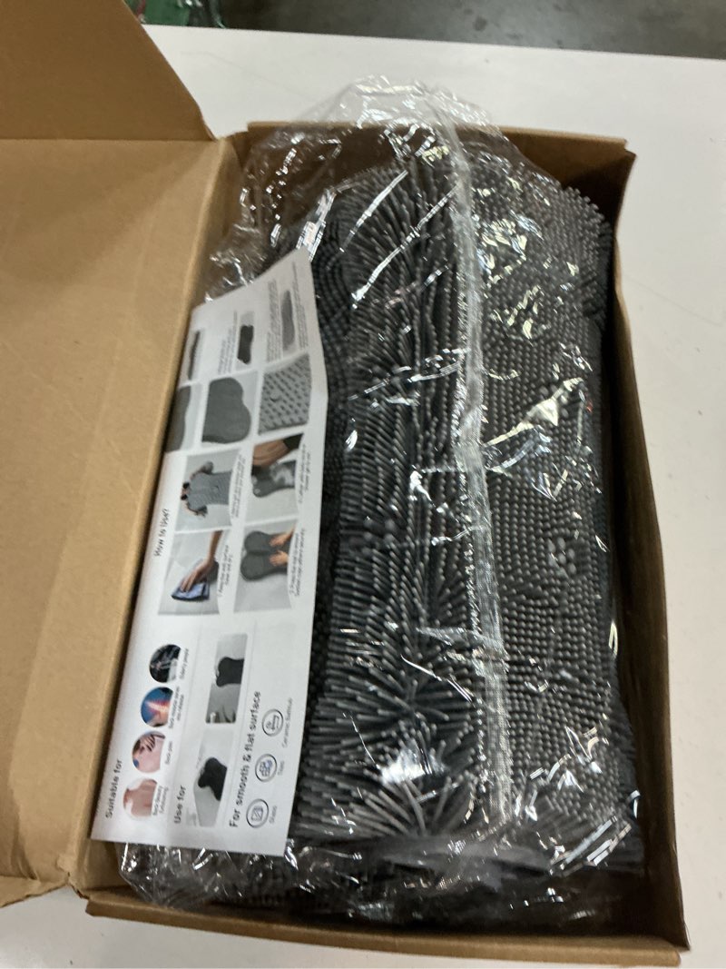 Condition photo showing New/Like New for shower scrubber wall mounted for back body men women, xl large back scrubber mat exfoliating massage bristles brush - 3d ergonomic back support luxury long wide cover bath anti-slip suction cup grey