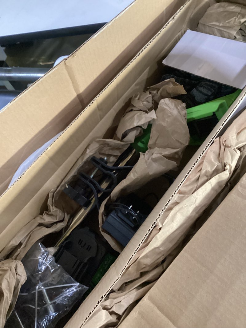 Condition photo showing Good Condition for electric weed wacker cordless, 24v weed electric eater, with 2 x 4.0 batteries & charger, battery powered brush cutter/grass trimmer with adjustable shaft 4 types blade, for lawn yard garden