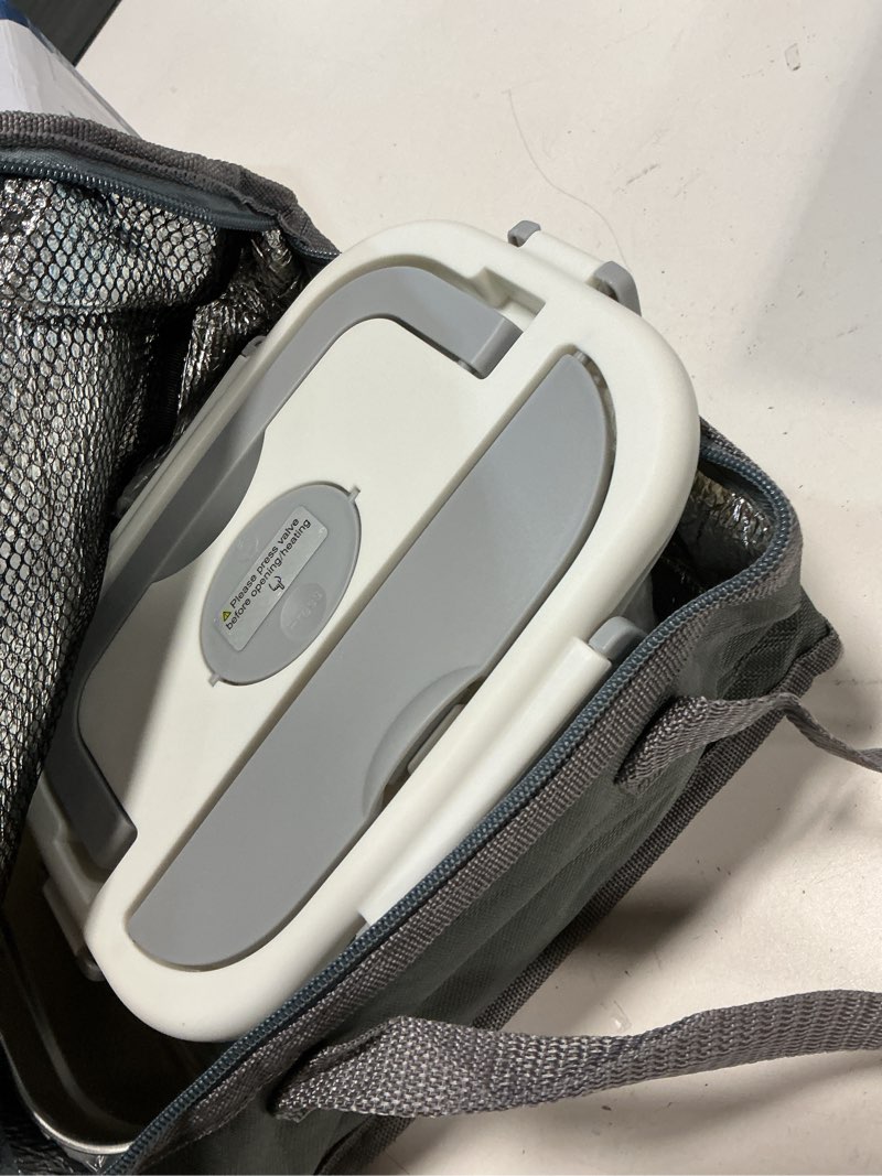 Condition photo showing Good Condition for heated lunch box for men&women - 80w electric lunch box for adults with dual 1.5l 304 stainless steel containers fast heating portable food warmer for car&truck travel lonchera electrica gray