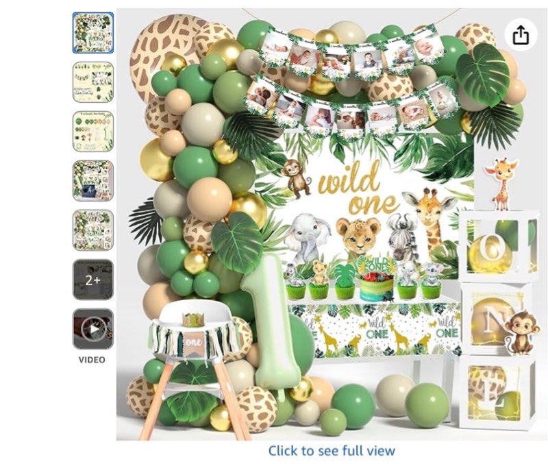 Wild One Birthday Decorations - Number 1 Balloons Sets for 1st Birthday Decorations with Sage Green 