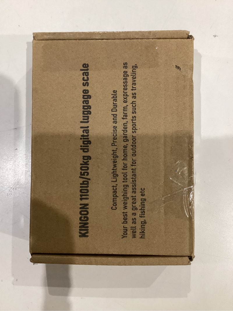 Condition photo showing New/Like New for Digital Hanging Luggage Scale with Comfortable Handle and Large Hook, 110lb/50kg, Backlit Portable Scale for Travel Fishing with Tare/Hold Function, AAA Batteries Included, Grey