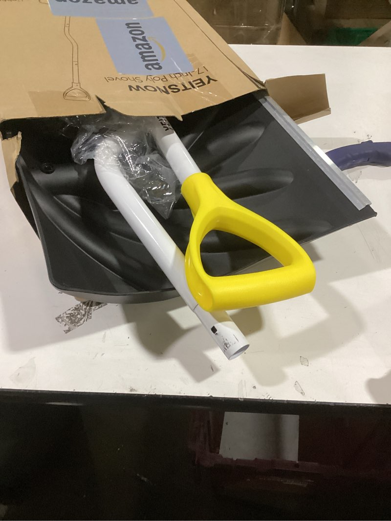 Condition photo showing As Is for YEITSNOW Snow Shovel for Driveway Ergonomic Design 17” Reinforced Heavy Duty Snow Removal Easy Assem