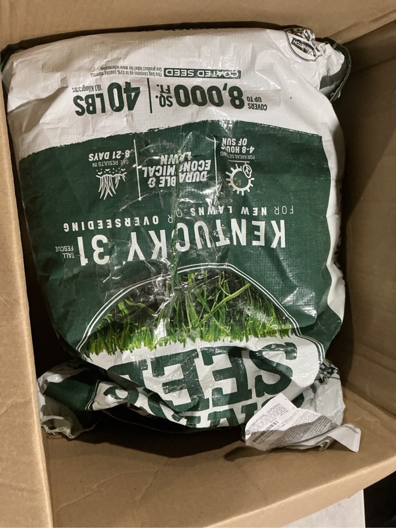 Condition photo showing Good Condition for pennington 100% kentucky 31 tall fescue penkoted grass seed 40 lbs